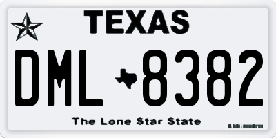 TX license plate DML8382