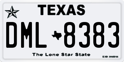 TX license plate DML8383