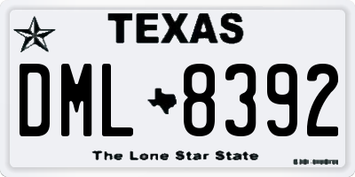 TX license plate DML8392