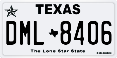 TX license plate DML8406