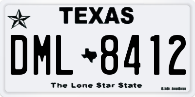TX license plate DML8412