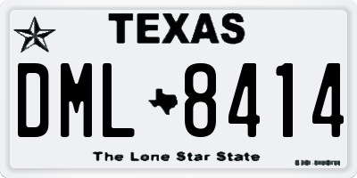 TX license plate DML8414