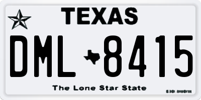 TX license plate DML8415