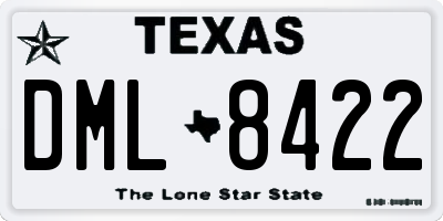 TX license plate DML8422