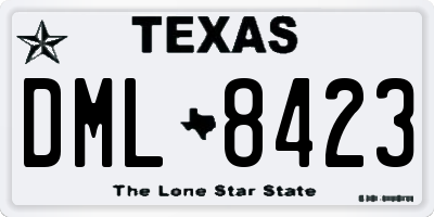 TX license plate DML8423