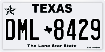 TX license plate DML8429
