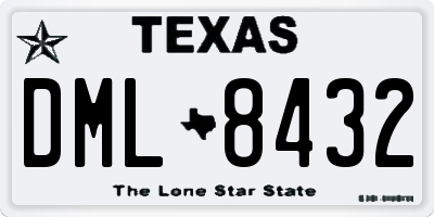 TX license plate DML8432