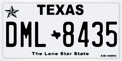 TX license plate DML8435