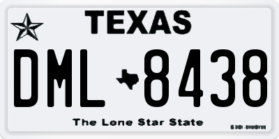 TX license plate DML8438