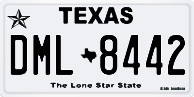 TX license plate DML8442