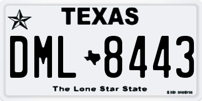 TX license plate DML8443