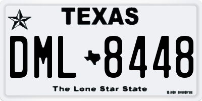 TX license plate DML8448