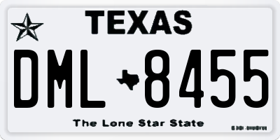 TX license plate DML8455