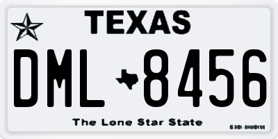 TX license plate DML8456