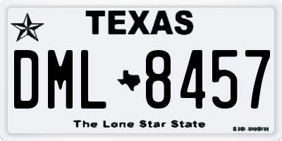 TX license plate DML8457