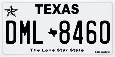 TX license plate DML8460