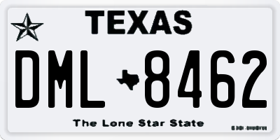 TX license plate DML8462