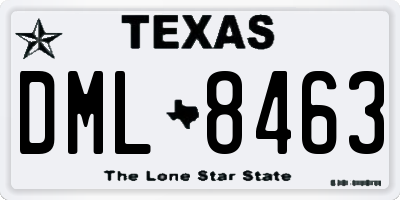 TX license plate DML8463