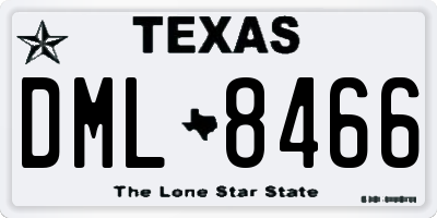 TX license plate DML8466