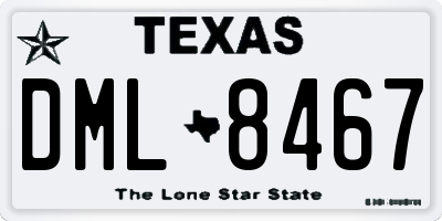 TX license plate DML8467