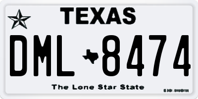 TX license plate DML8474