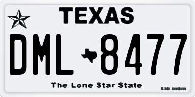 TX license plate DML8477