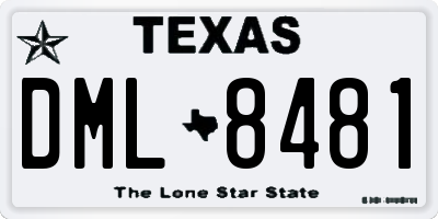 TX license plate DML8481
