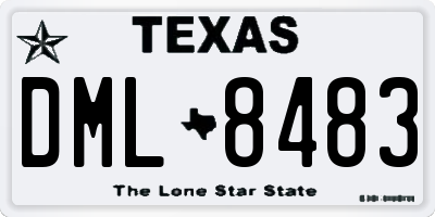 TX license plate DML8483