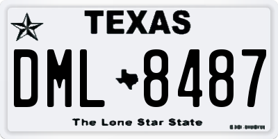 TX license plate DML8487