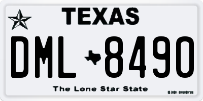 TX license plate DML8490