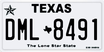 TX license plate DML8491