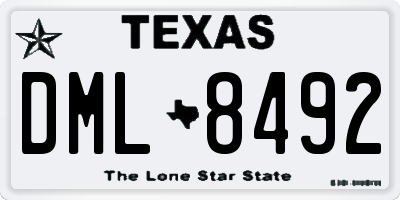 TX license plate DML8492