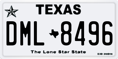TX license plate DML8496