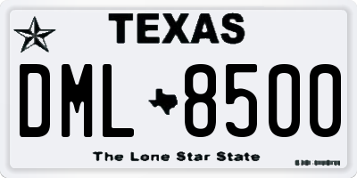 TX license plate DML8500