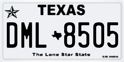 TX license plate DML8505