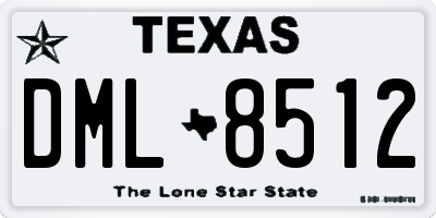 TX license plate DML8512