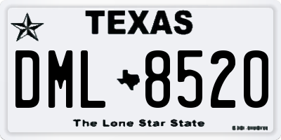 TX license plate DML8520
