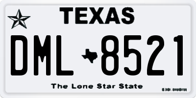 TX license plate DML8521