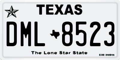 TX license plate DML8523