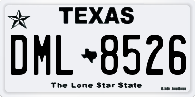 TX license plate DML8526