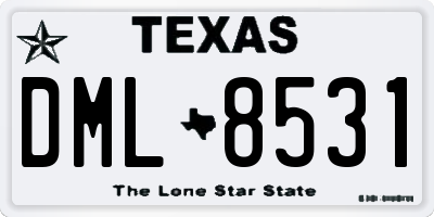 TX license plate DML8531