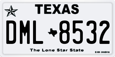 TX license plate DML8532