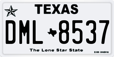 TX license plate DML8537