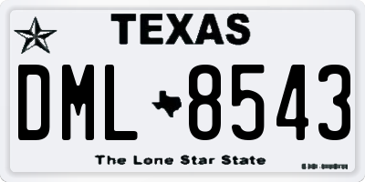 TX license plate DML8543