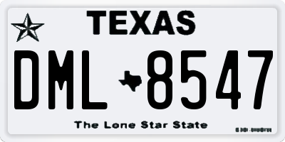 TX license plate DML8547