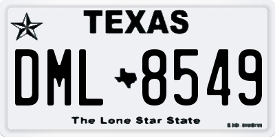 TX license plate DML8549