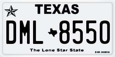 TX license plate DML8550