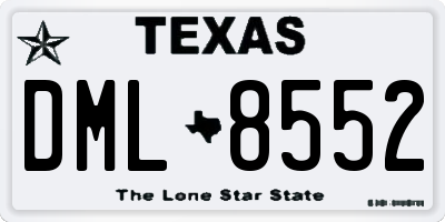 TX license plate DML8552