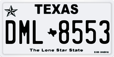 TX license plate DML8553