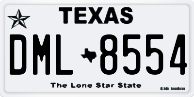 TX license plate DML8554